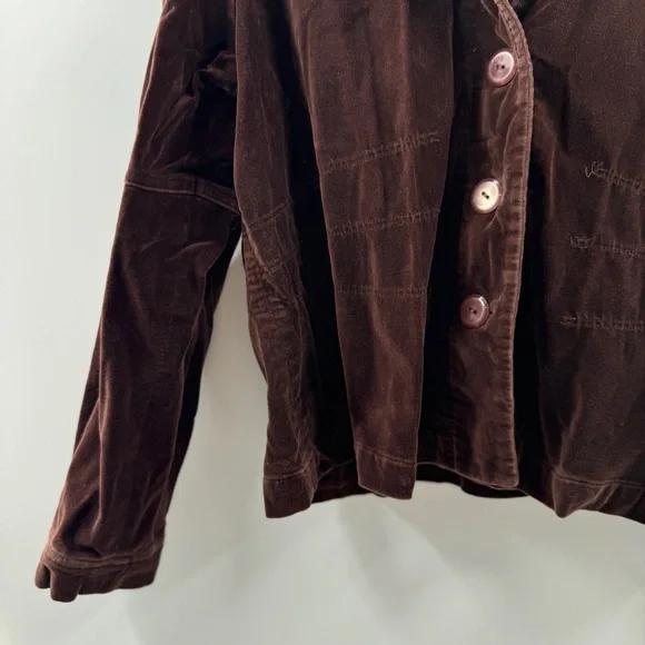 Joan Rivers Brown Textured Button-Up Top Size Large - Picture 3 of 8